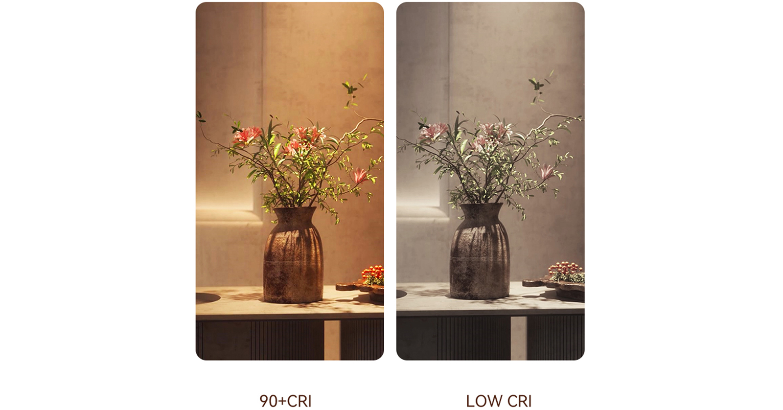 High Color Rendering Index (CRI > 90)