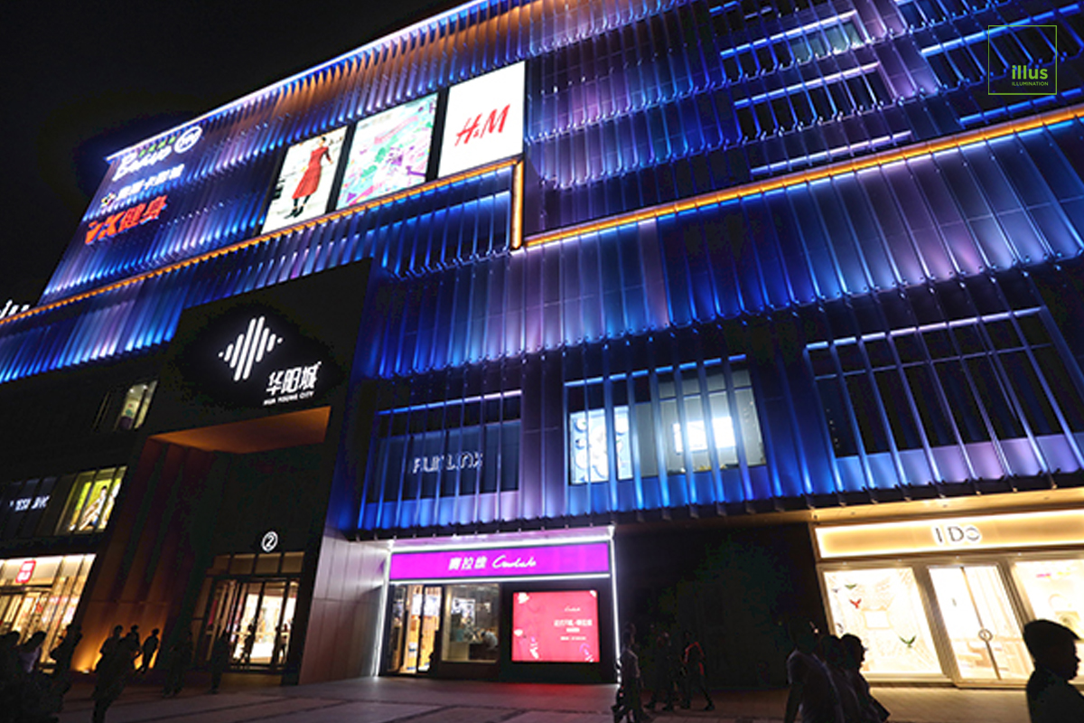 Outside-facade-light-view-of-xi-an-huayang-city-shopping-center